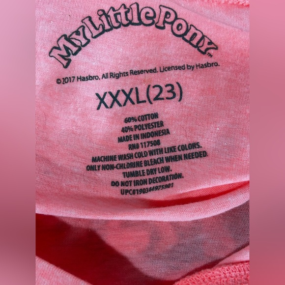Hasbro My Little Pony Women’s XXXL 23 Bright Coral Graphic Tee Shirt Rainbow - Picture 4 of 4